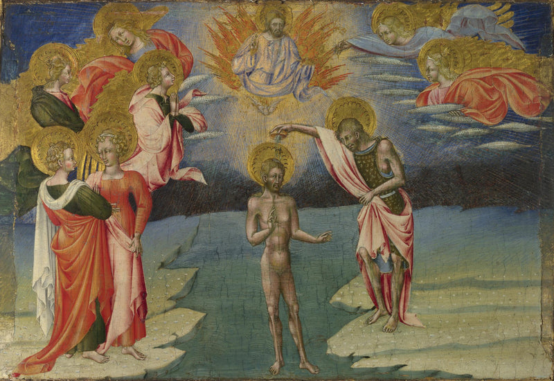 Il Battesimo di Cristo : Pannello della Predella - Giovanni di Paolo