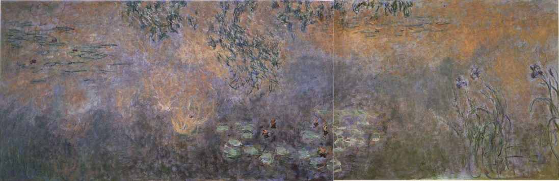 Reproduction du tableau « Le Bassin aux nymphéas avec iris - Claude Monet » par Alpha Reproduction en peinture à l’huile