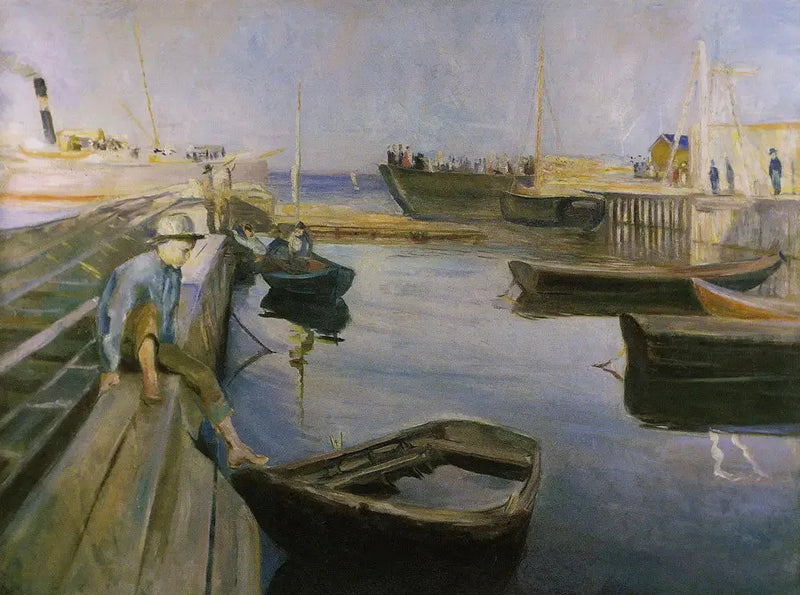 Il battello a vapore arriva - Edvard Munch