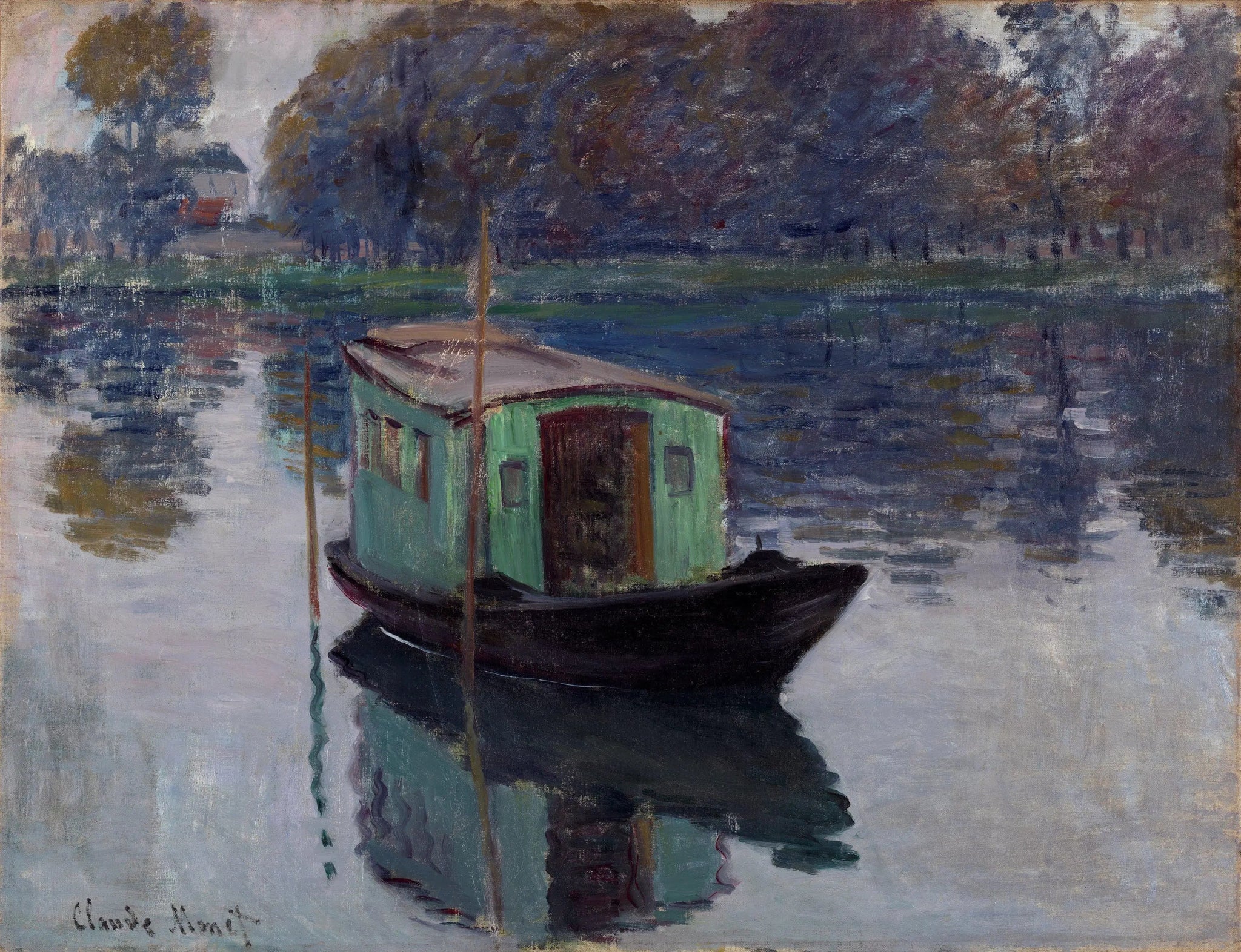 Le bateau-atelier - Claude Monet image 1 reproduction de peinture à l’huile
