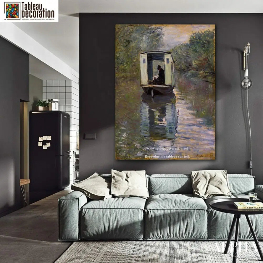 Le Bateau-atelier - Tableau Monet - Reproductions de tableaux et peintures haut de gamme