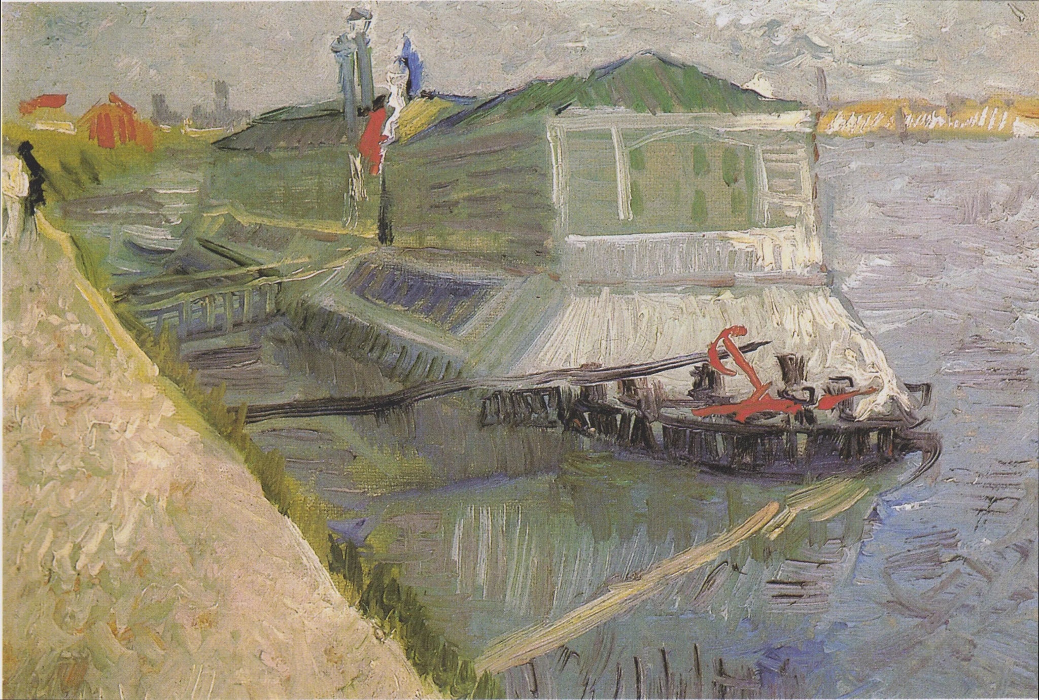 Le bateau-blanchisserie sur la Seine à Asnières - Vincent van Gogh image 1 reproduction artisanale de tableau
