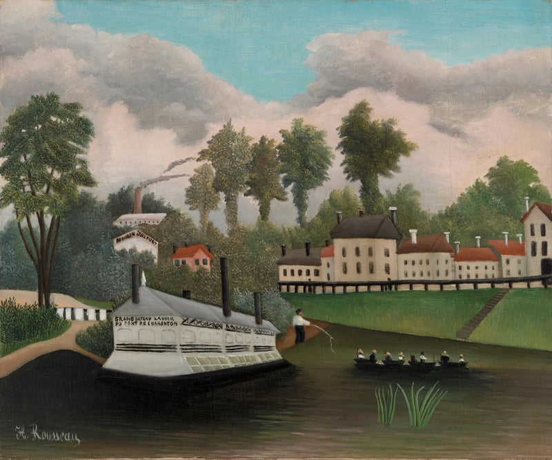 La barca-lavatoio del ponte di Charenton - Henri Rousseau