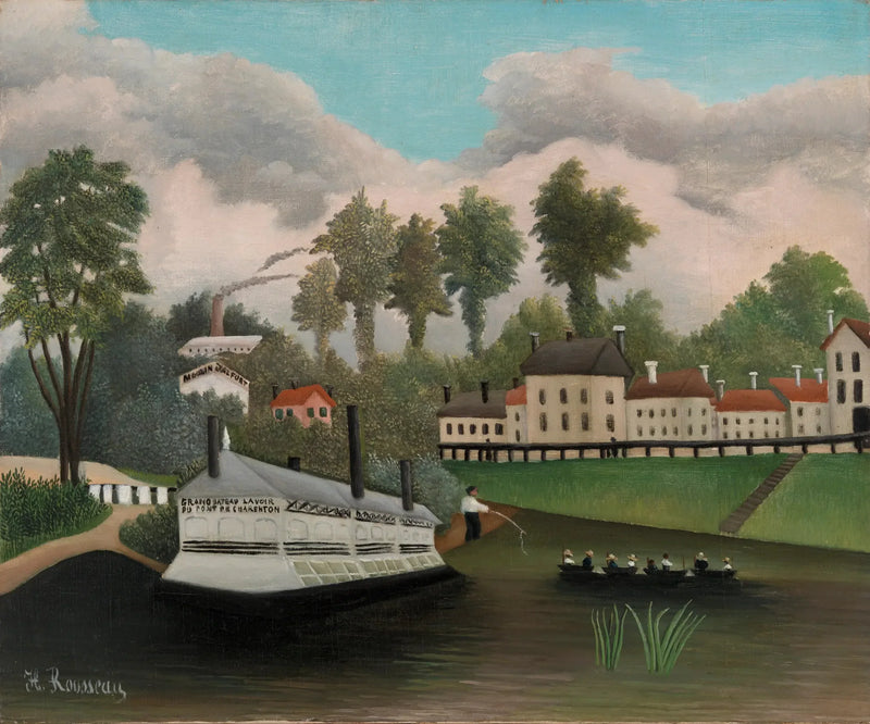 La barca-lavatoio del ponte di Charenton - Henri Rousseau