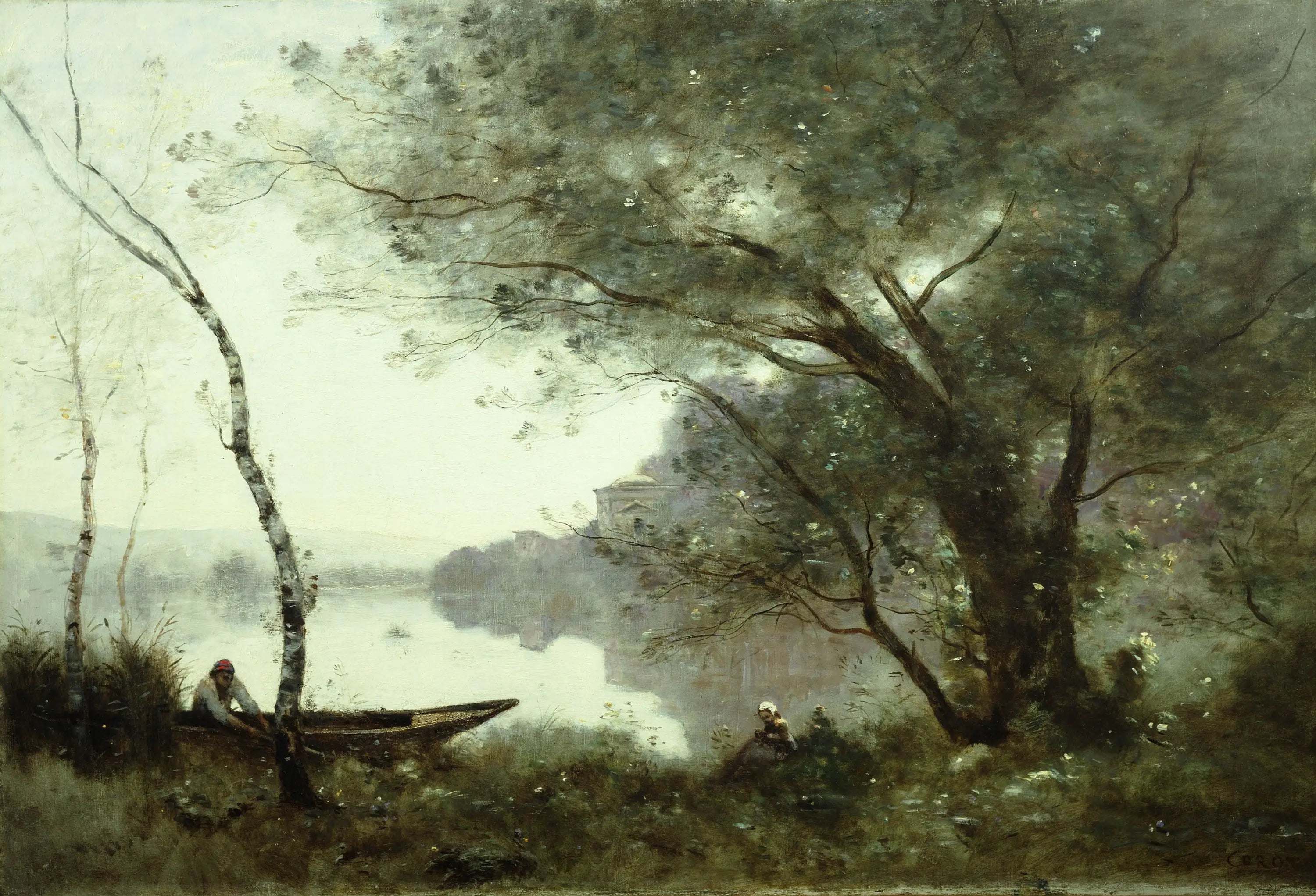 Le batelier de Mortefontaine - Jean-Baptiste Camille Corot - Alpha Reproduction