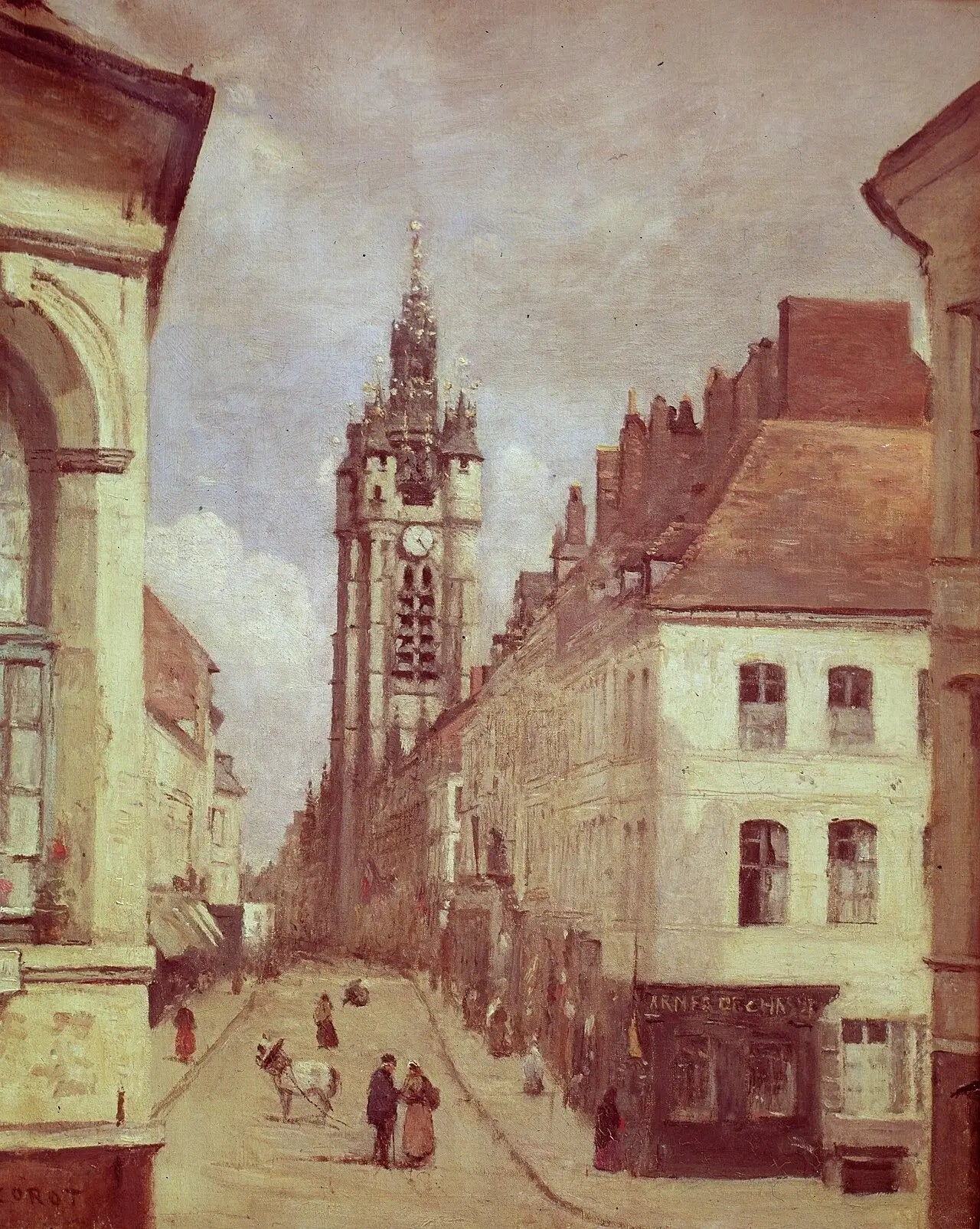 Le Beffroi de Douai - Jean-Baptiste Camille Corot - Alpha Reproduction