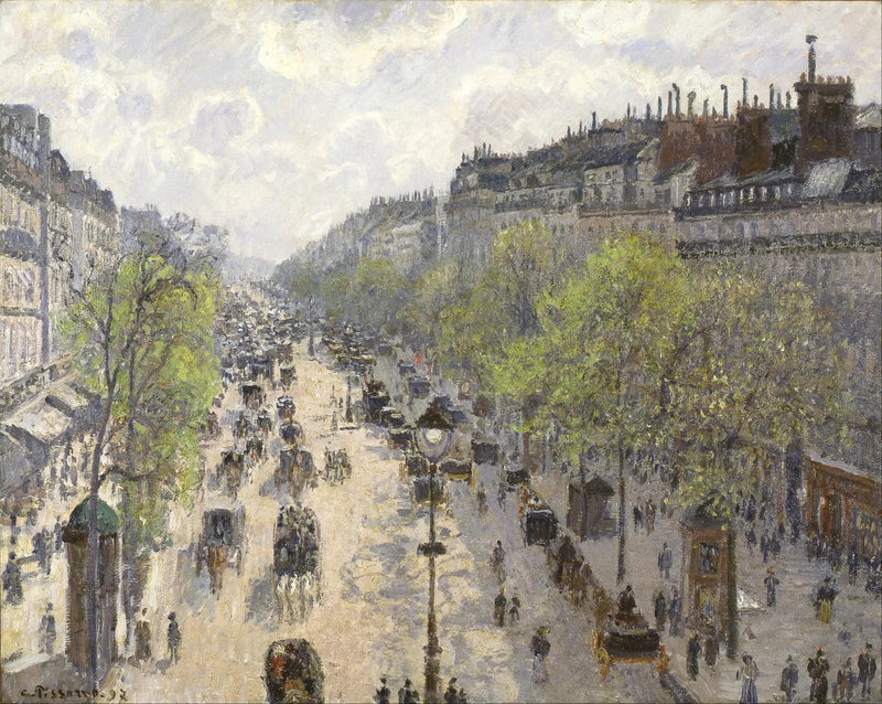 Il Boulevard de Montmartre, mattina di primavera - Camille Pissarro