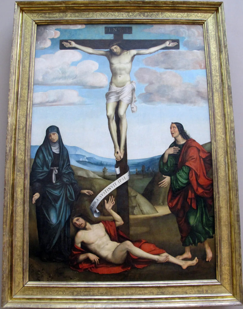Il Calvario con san Giobbe ai piedi della Croce - Francesco Francia