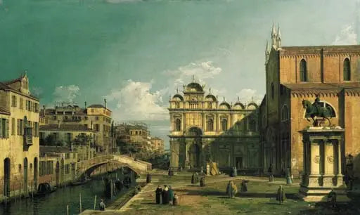 Il Campo Santi Giovanni e Paolo, Venezia, avec l'extrémité ouest de l'église e la Scuola di San Marco - Canaletto