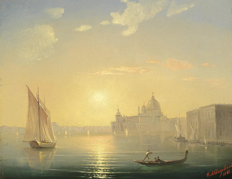 Il Canal Grande con vista su Santa Maria della Salute al tramonto. - Ivan Aïvazovski