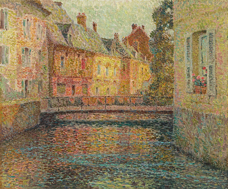 Il canale, sole, Gisors - Henri Le Sidaner