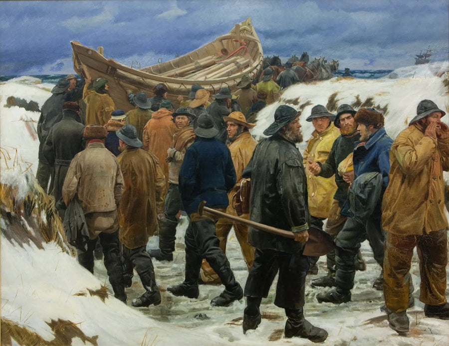 La scialuppa di salvataggio è incastrata tra le dune - Michael Peter Ancher