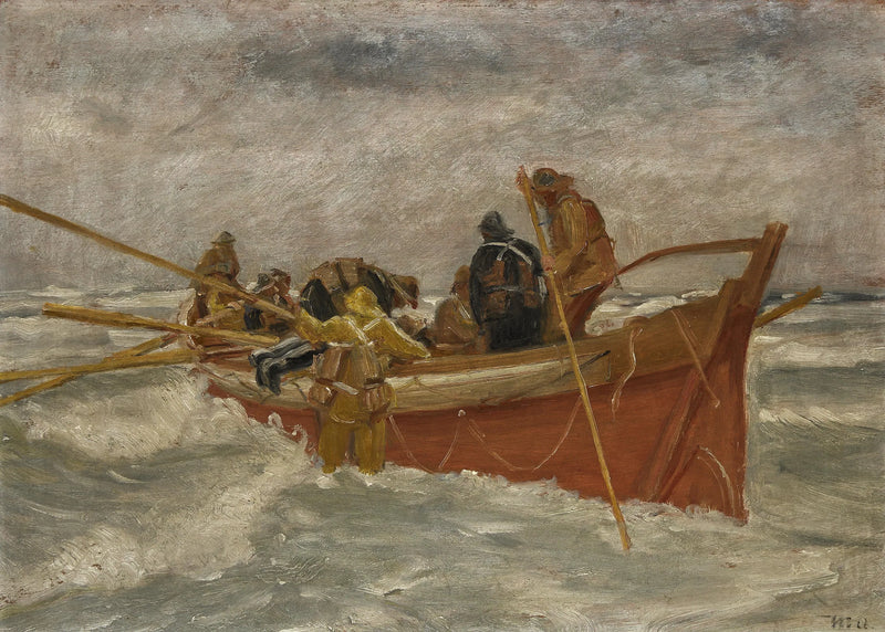 La scialuppa di salvataggio salpa. Studio. - Michael Peter Ancher