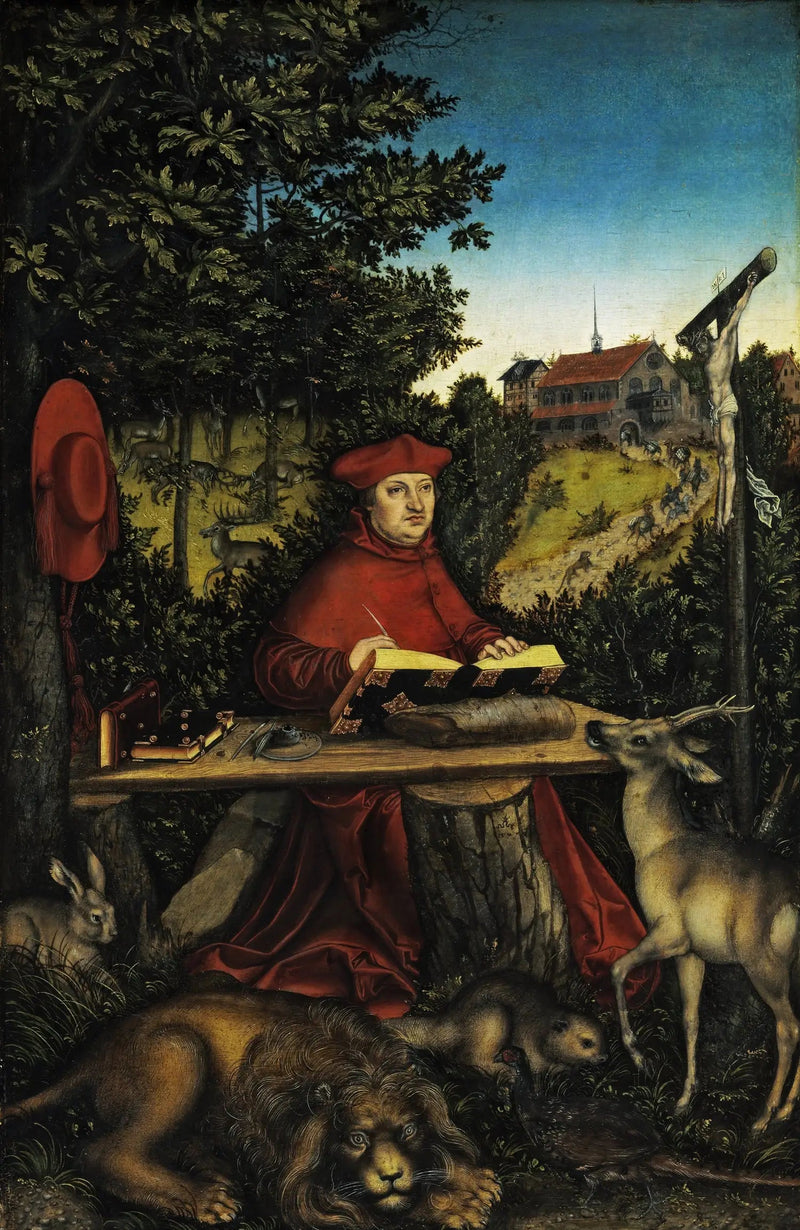 Il cardinale Albert di Brandeburgo (1490-1545) nel ruolo di San Gerolamo - Lucas Cranach il Vecchio