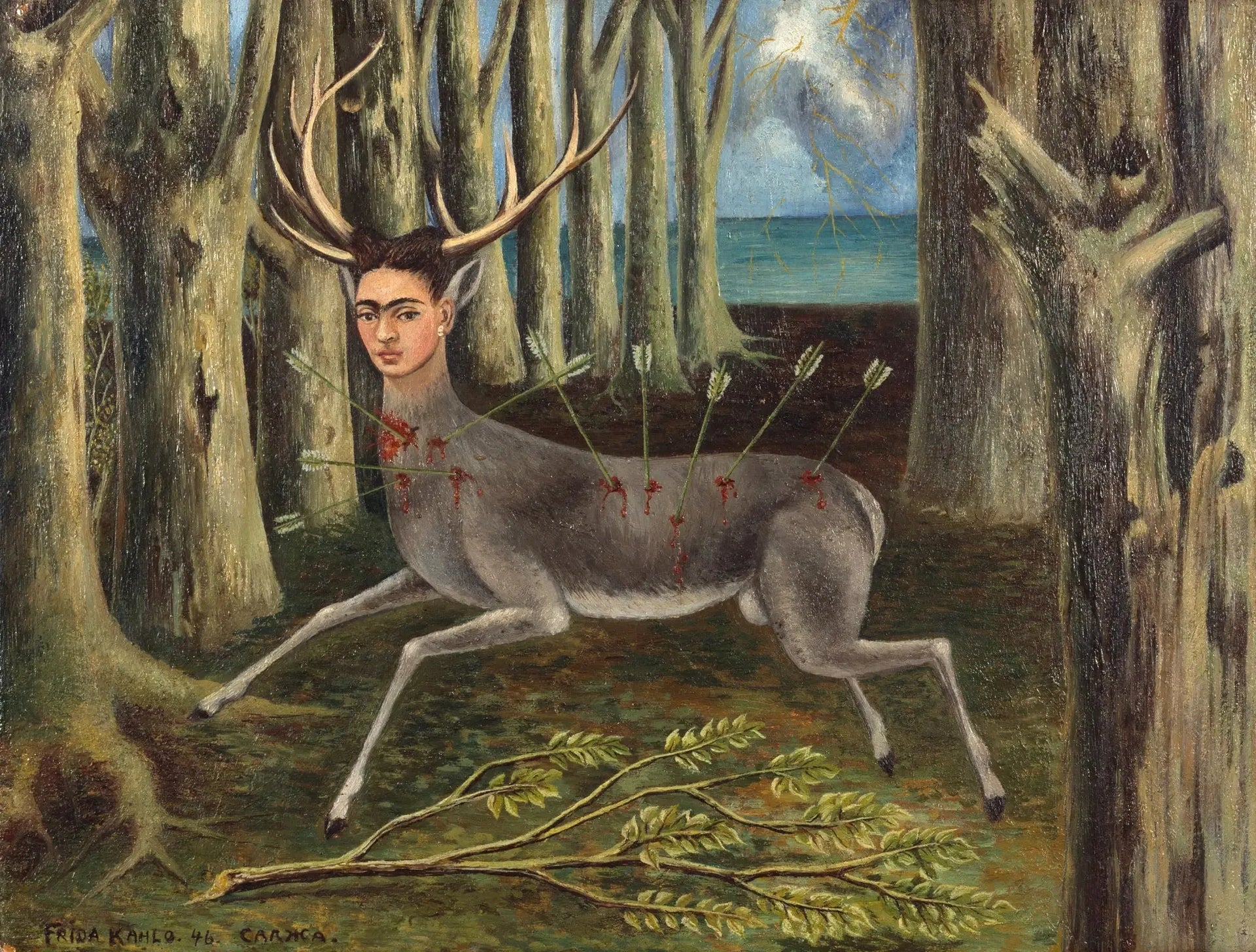 Le Cerf blessé - Frida Kahlo image 1 copie peinte à la main à l’huile