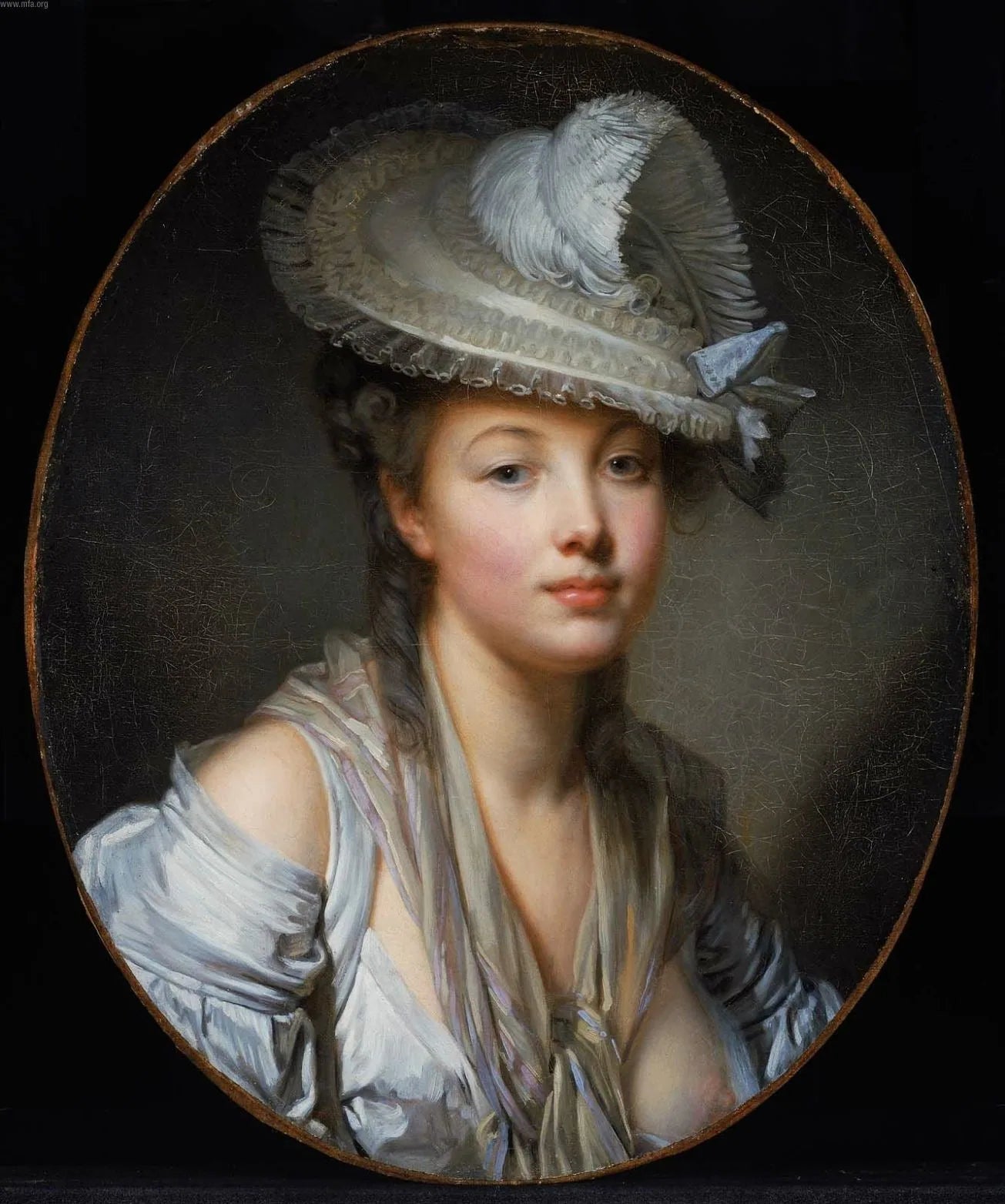 Le Chapeau blanc - Jean-Baptiste Greuze image 1 reproduction de peinture à l’huile