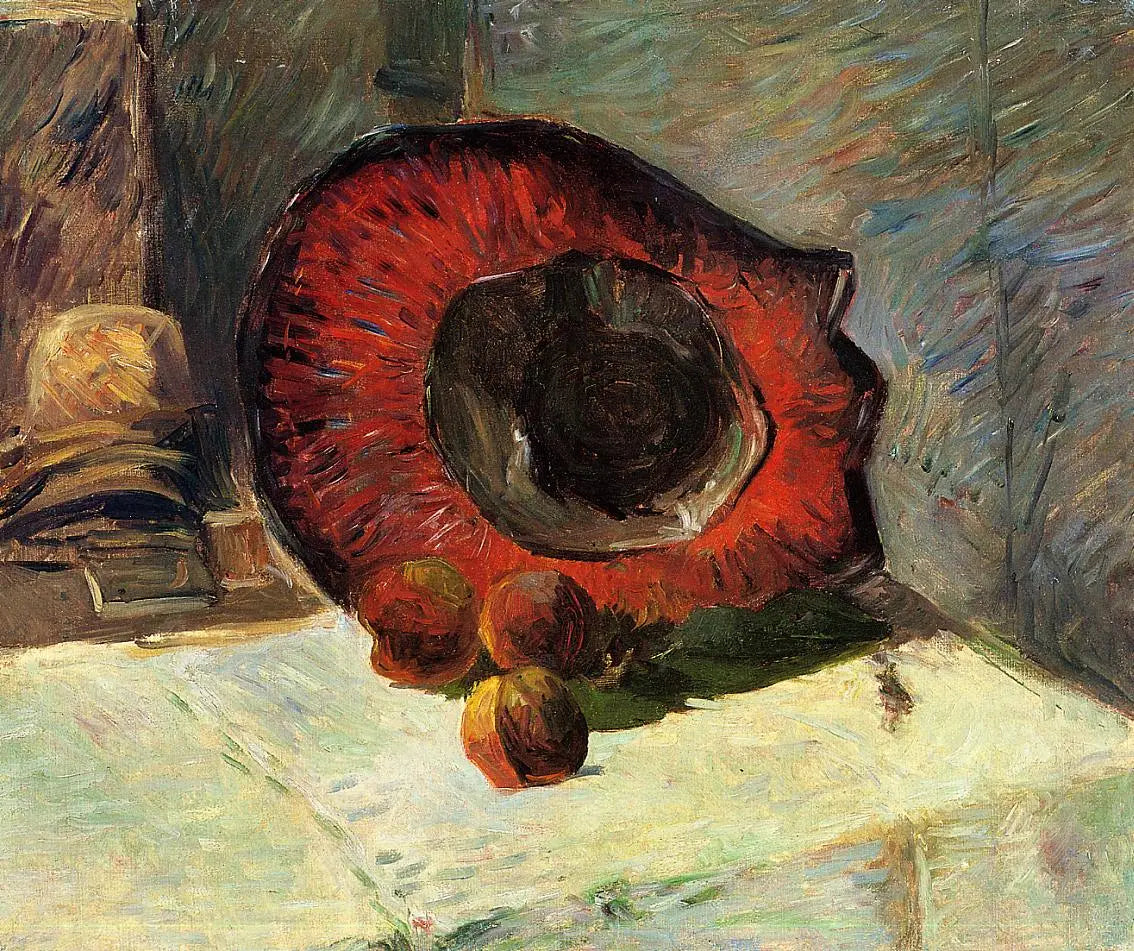 Reproduction du tableau « Le Chapeau rouge - Paul Gauguin » par Alpha Reproduction en peinture à l’huile