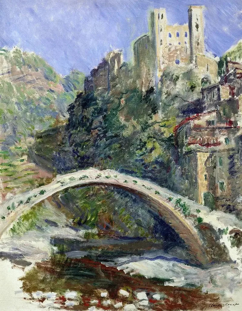 Le château de Dolceacqua - Claude Monet image 1 copie peinte à la main à l’huile
