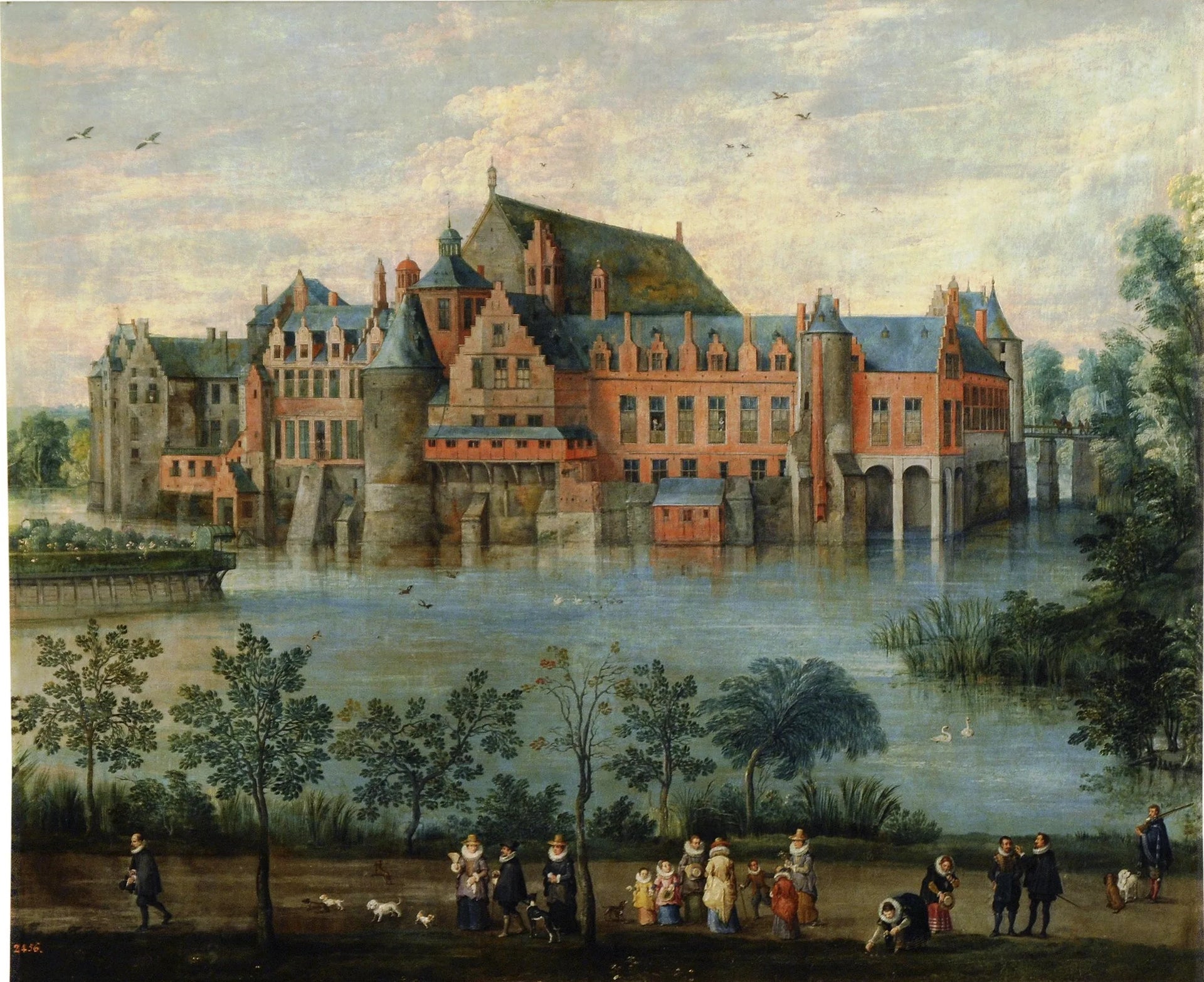 Le château de Tervuren avec les archiducs Albert et Isabelle - Jan Brueghel l'Ancien image 1 reproduction de peinture à l’huile