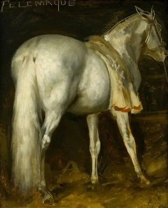 Le cheval gris « Télémaque » - Théodore Géricault image 1 copie de tableau peinte à la main