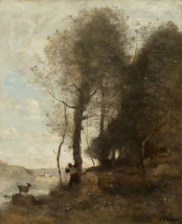 Il pastore al bordo del bosco - Jean-Baptiste Camille Corot