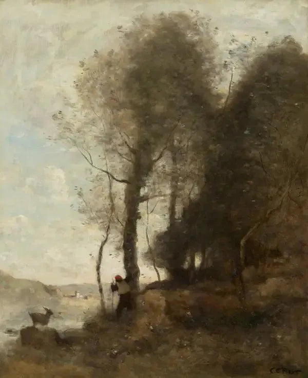 Il pastore al bordo del bosco - Jean-Baptiste Camille Corot