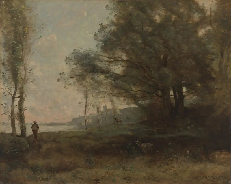 Il capraio in vista del golfo - Jean-Baptiste Camille Corot