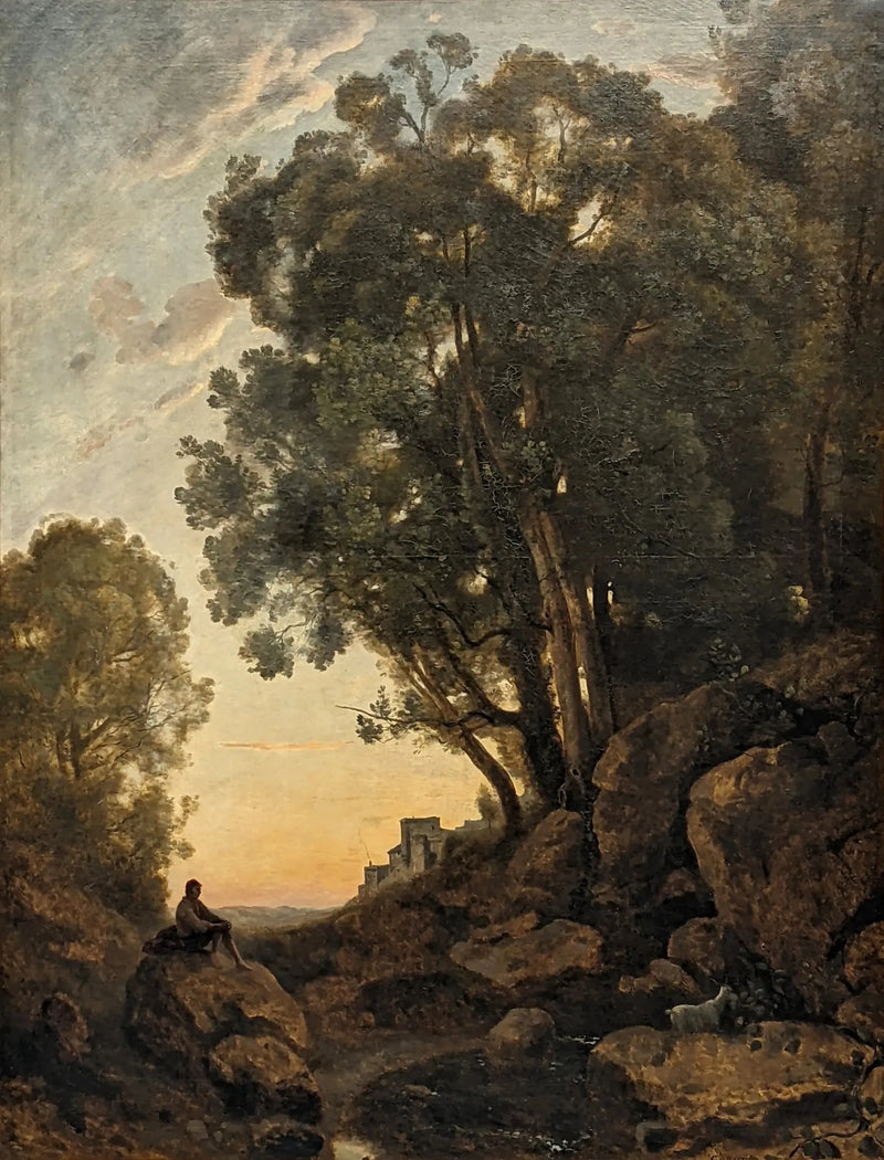 Il Capraio italiano. Effetto di tramonto - Jean-Baptiste Camille Corot