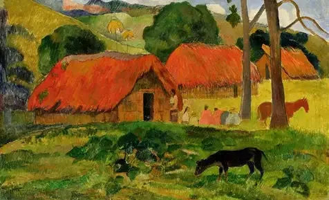Il Cane davanti alla capanna, o Le Tre capanne - Paul Gauguin