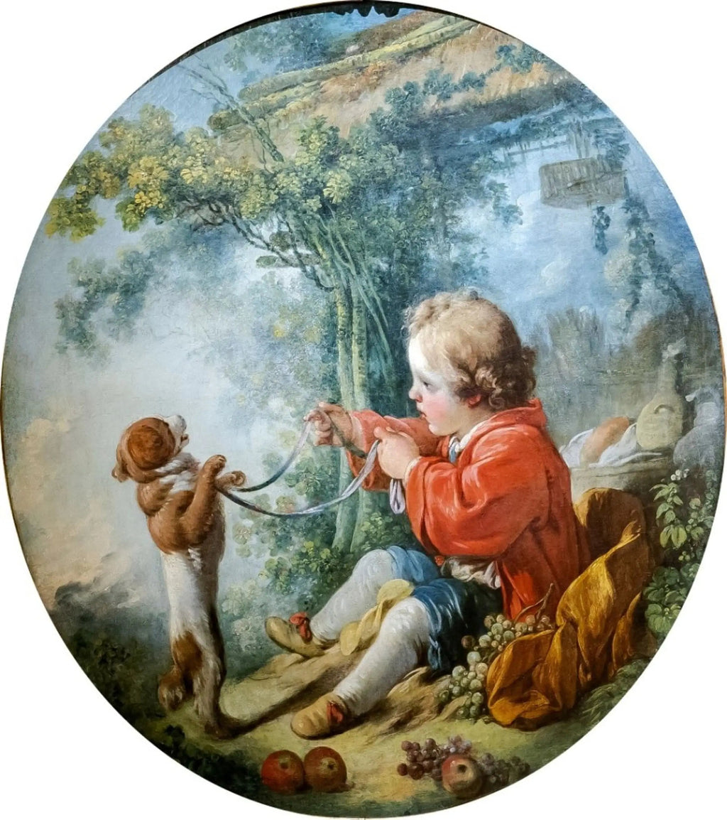 Le Chien savant - Jean-Honoré Fragonard image 1 tableau peint à l’huile sur toile