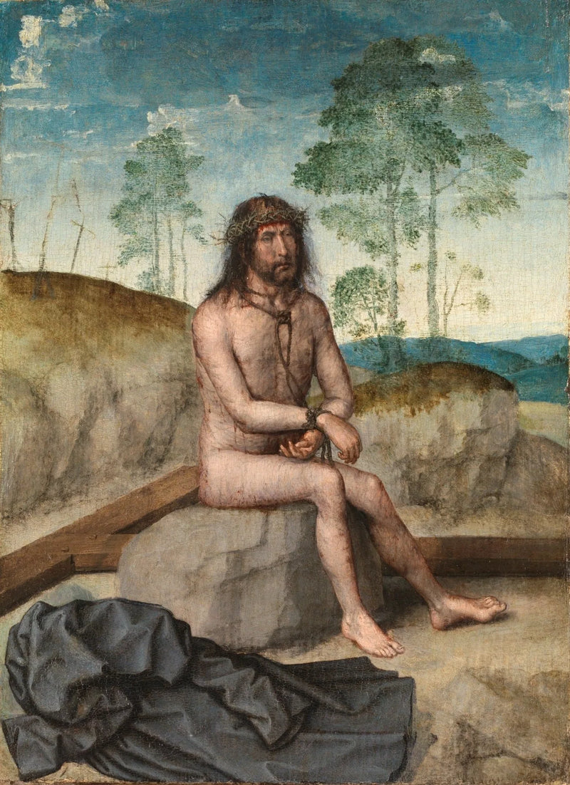 Il Cristo seduto su una pietra fredda - Juan de Flandes