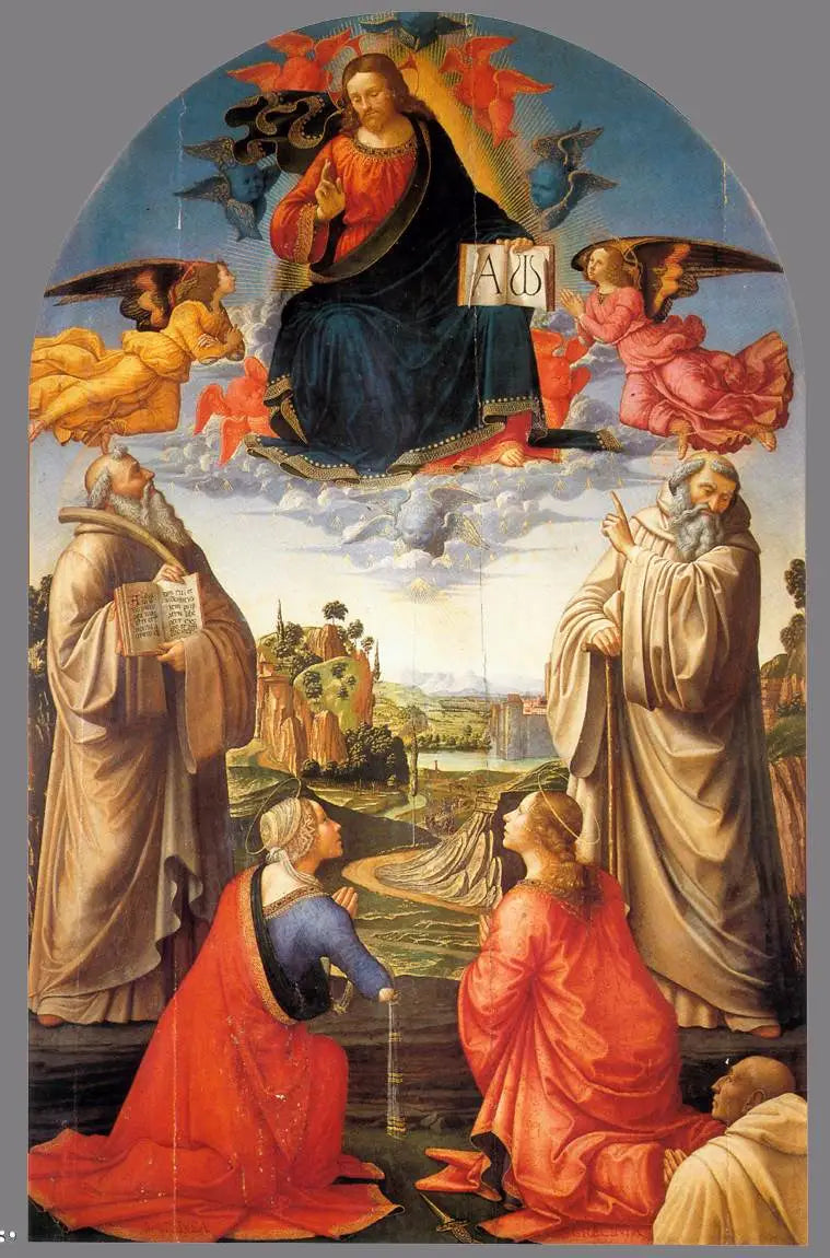 Il Cristo in cielo con quattro santi e un donatore - Domenico Ghirlandaio