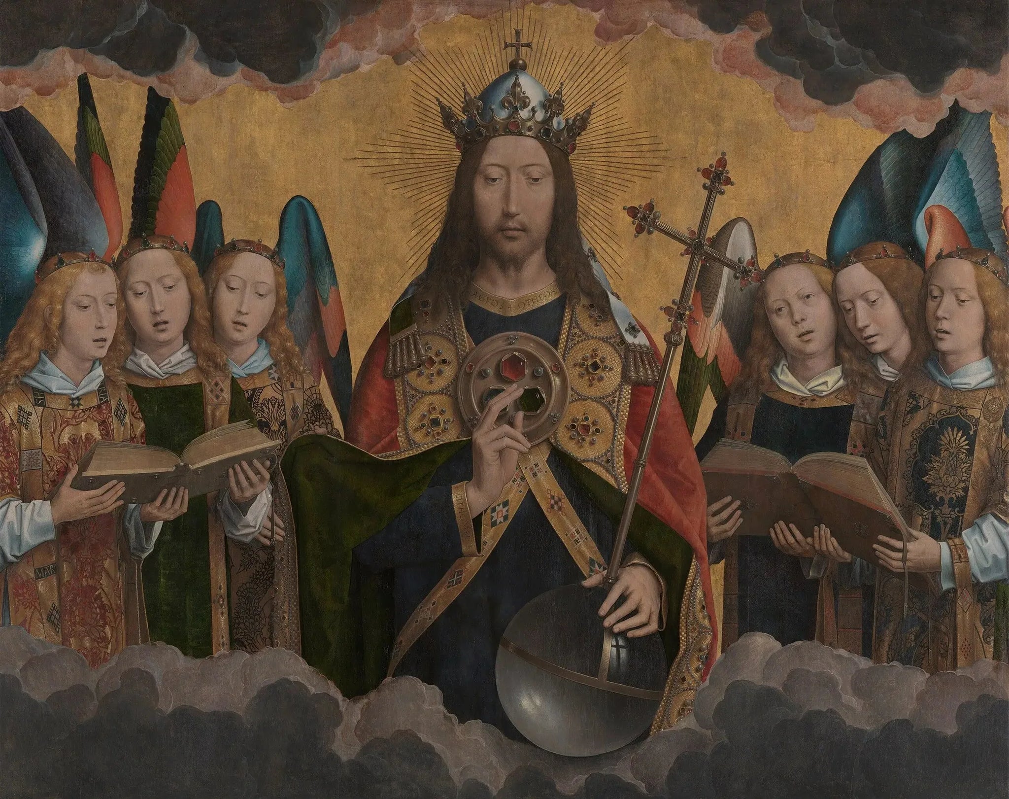 Le Christ avec des anges chantants - Hans Memling image 1 tableau peint à l’huile sur toile