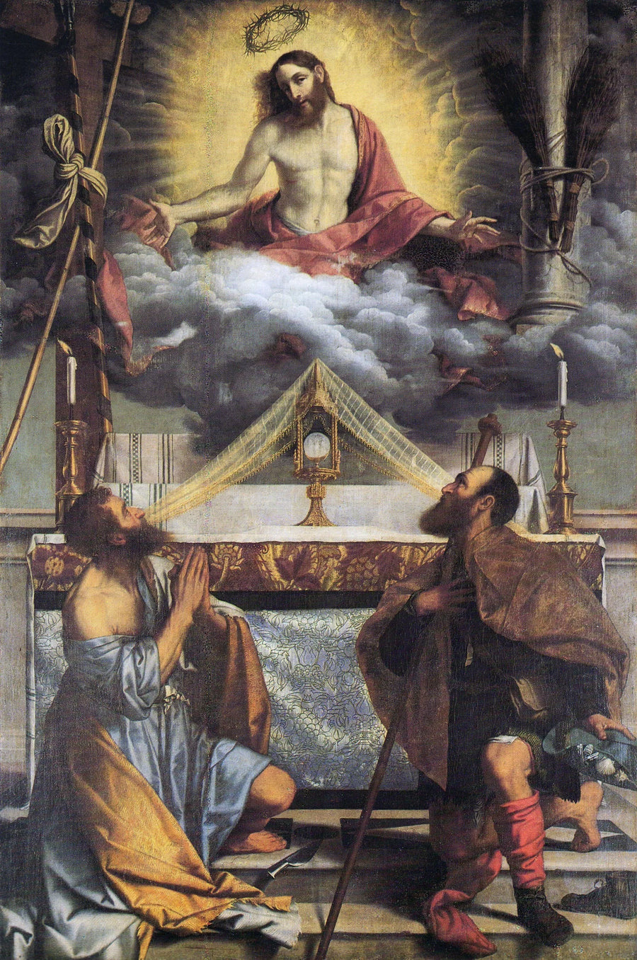 Il Cristo con l'Eucaristia e i santi Bartolomeo e Rocco - Alessandro Bonvicino