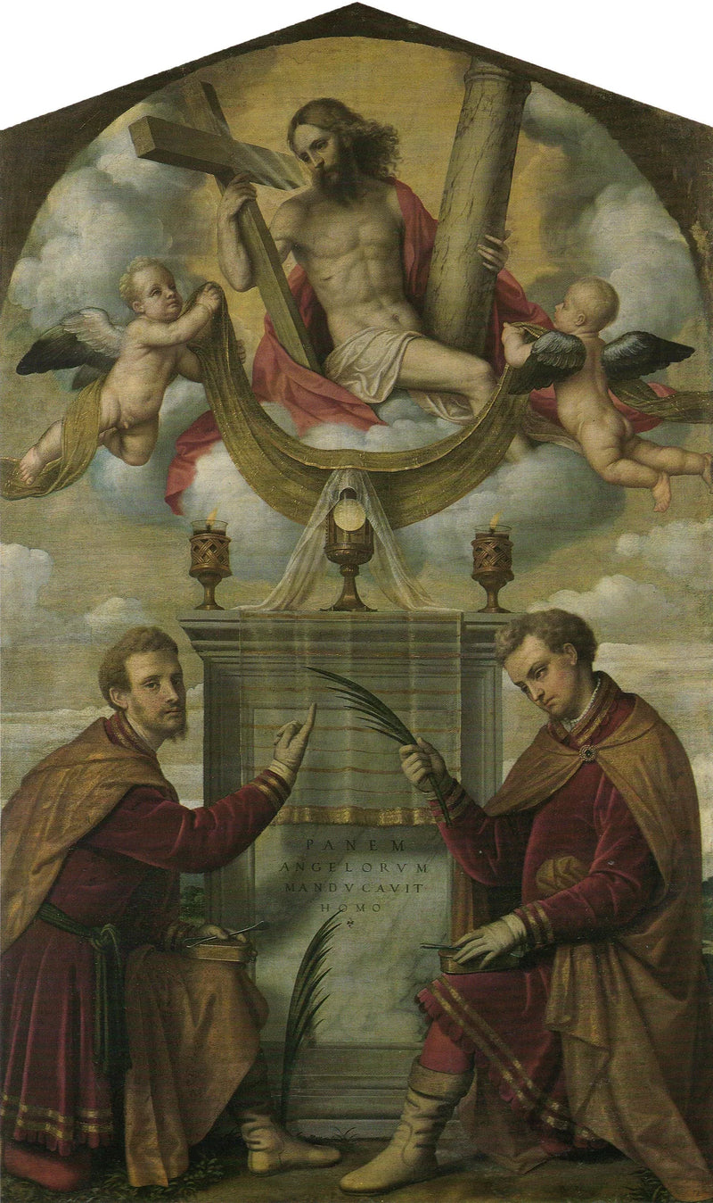 Il Cristo con l'Eucaristia e i santi Côme e Damiano - Alessandro Bonvicino