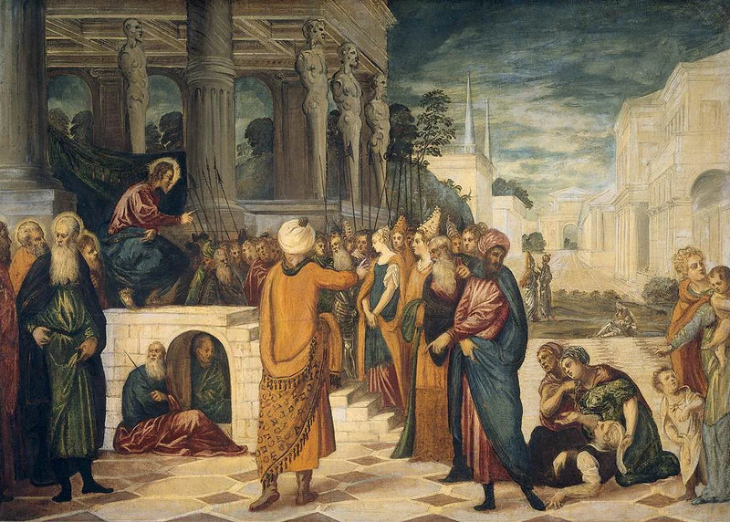 Il Cristo con la donna adultera - Jacopo Tintoretto