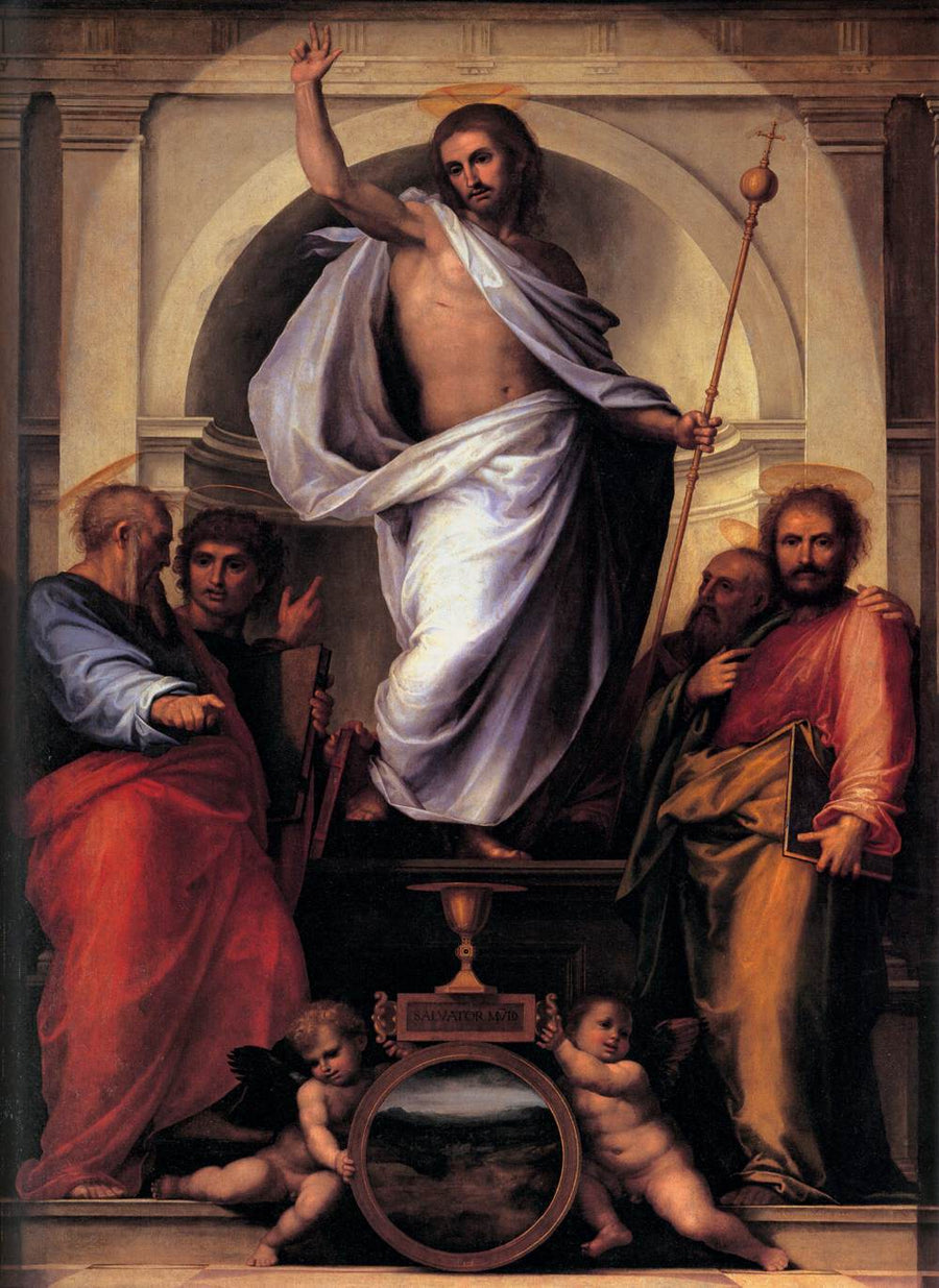 Le Christ avec les quatre évangélistes - Fra Bartolomeo image 1 tableau peint à l’huile sur toile