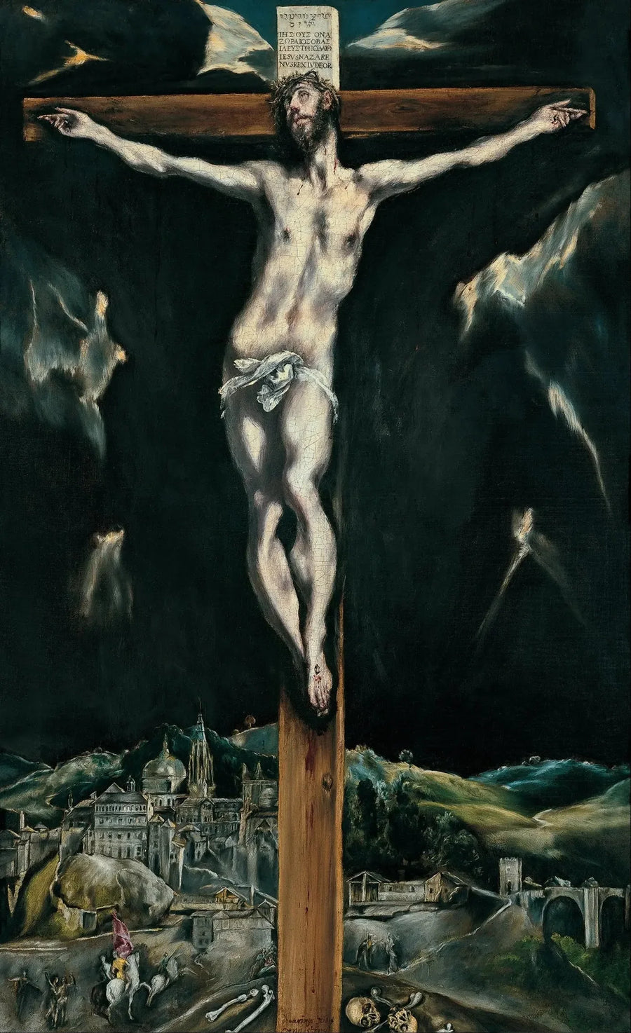 Il Cristo crocifisso con Toledo sullo sfondo - El Greco