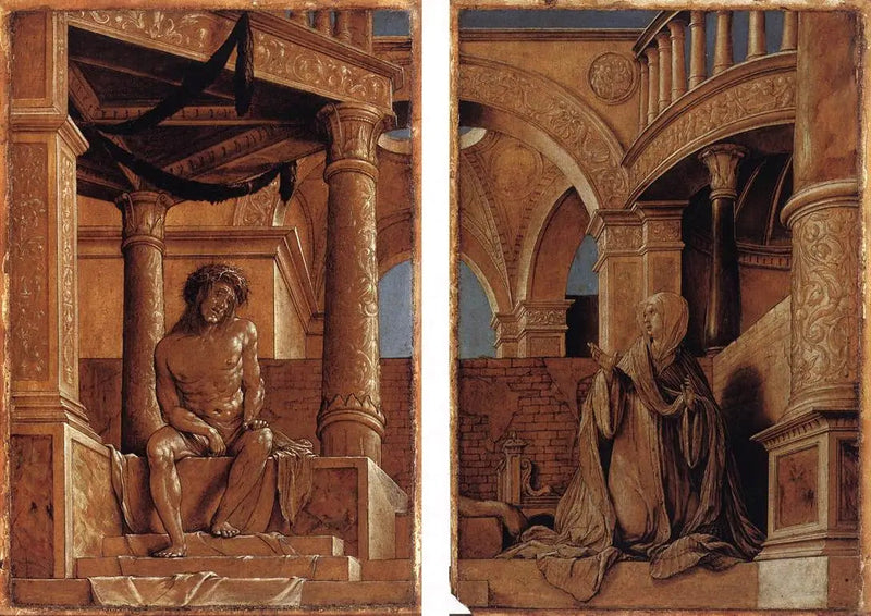 Il Cristo della sofferenza e la Vergine in pianto - Hans Holbein il Giovane
