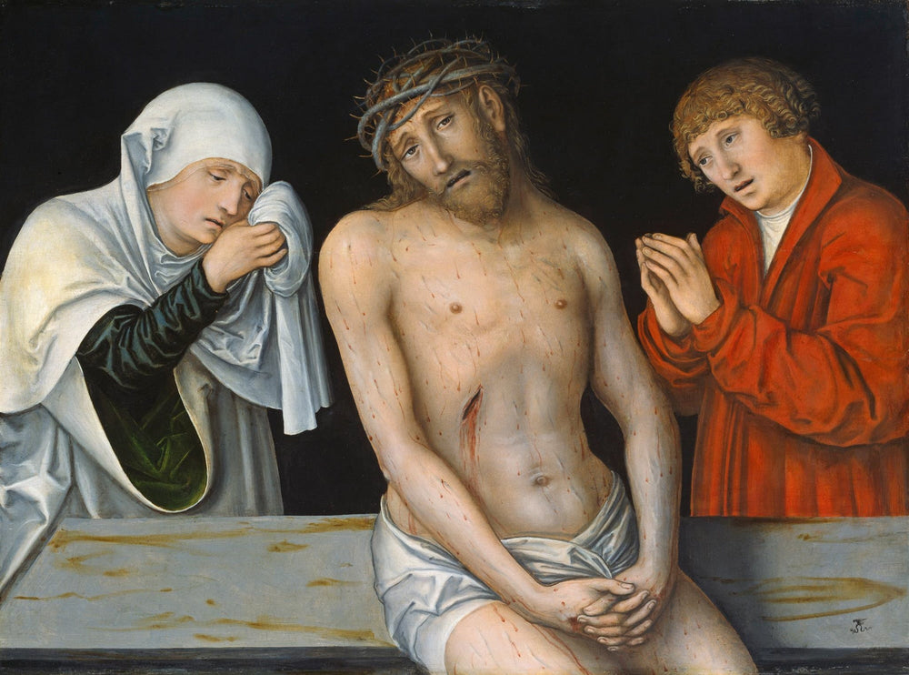 Le Christ de douleurs entre la Vierge et saint Jean-Baptiste - Lucas Cranach the Elder - Alpha Reproduction