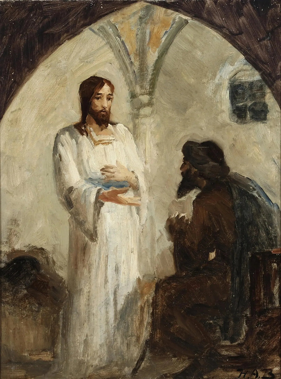 Il Cristo in conversazione con un discepolo. - H. A. Brendekilde