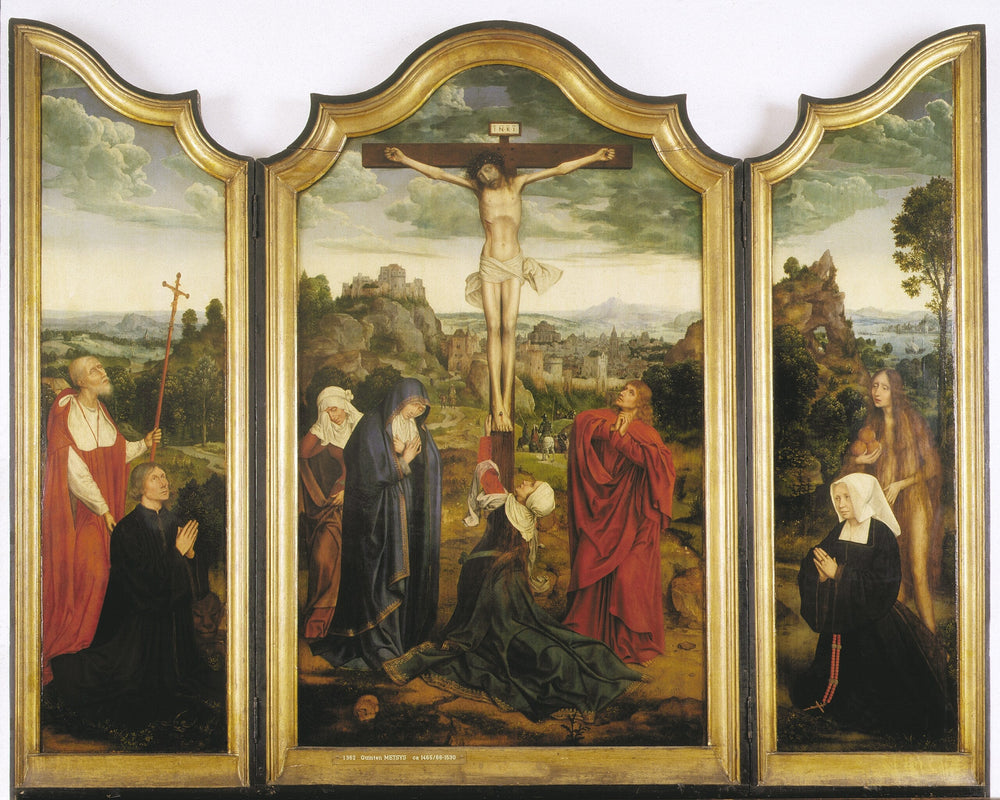 Le Christ en croix avec des donateurs - Quentin Metsys - Alpha Reproduction