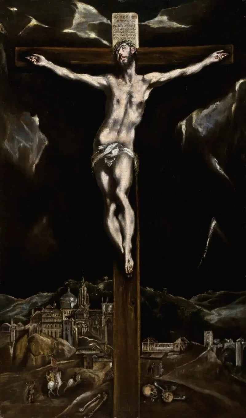 Il Cristo in croce con vista su Toledo - El Greco