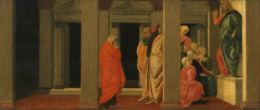 Il Cristo che insegna (predella, pannello uno) - Sandro Botticelli