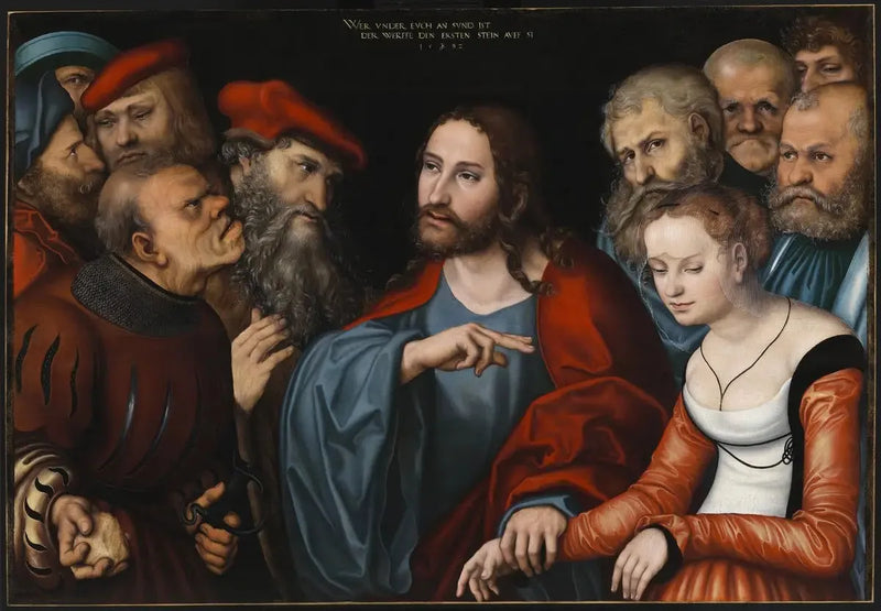 Il Cristo e la donna adultera. - Lucas Cranach il Vecchio