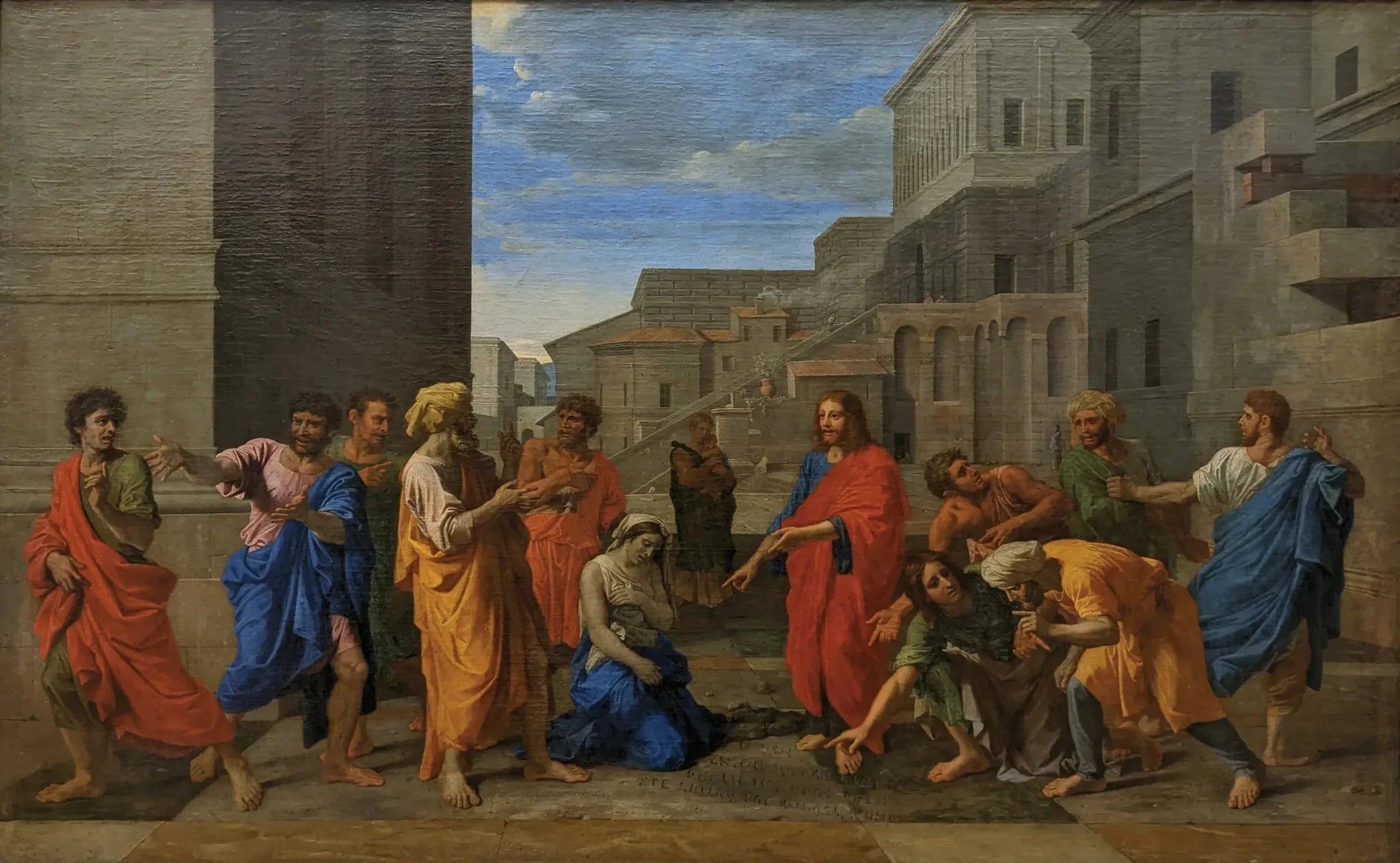Le Christ et la femme adultère - Nicolas Poussin image 1 reproduction artisanale de tableau