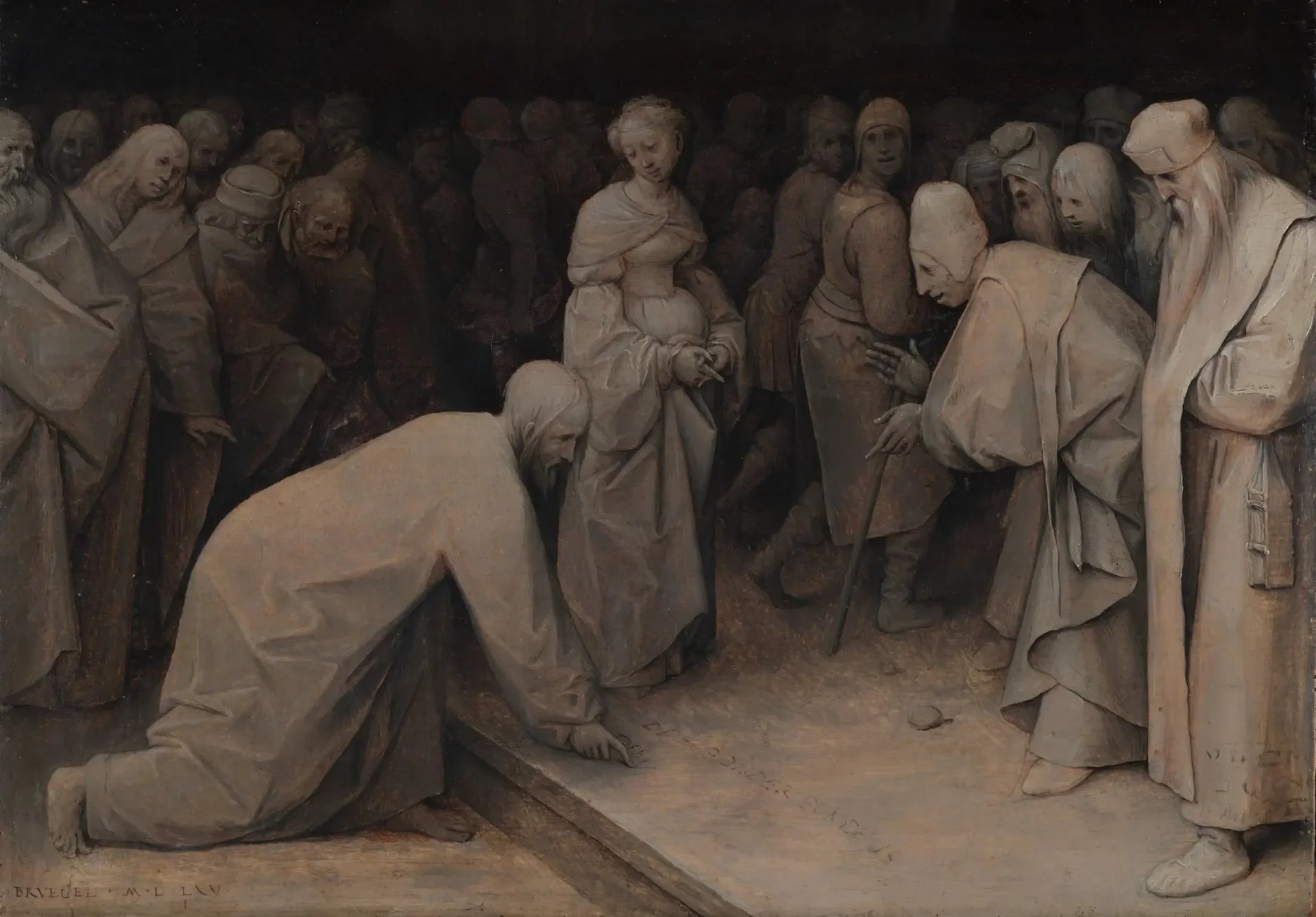 Le Christ et la femme adultère - Pieter Brueghel the Elder image 1 reproduction réalisée par Alpha Reproduction