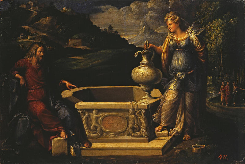 Le Christ et la Samaritaine - Benvenuto Tisi