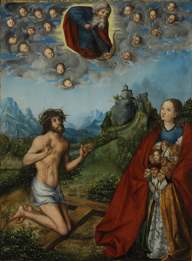 Il Cristo e la Vergine intercedendo per l'umanità davanti a Dio Padre - Lucas Cranach il Vecchio