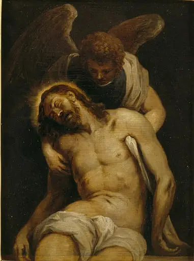 Il Cristo morto sostenuto da un angelo - David Teniers il Giovane